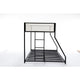 Ady Low Profile Twin Over Full Bunk Bed with Mesh Guardrail | Black Metal