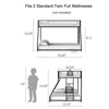 Ady Low Profile Twin Over Full Bunk Bed with Mesh Guardrail | Black Metal