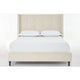 Pery Queen Size Bed with Button Tufted Headboard | Ivory Velvet Upholstery