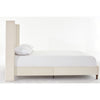 Pery Queen Size Bed with Button Tufted Headboard | Ivory Velvet Upholstery