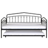 Fea Twin Size Daybed with Pull Out Twin Trundle | Black Metal Frame
