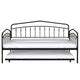 Fea Twin Size Daybed with Pull Out Twin Trundle | Black Metal Frame