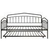 Fea Twin Size Daybed with Pull Out Twin Trundle | Black Metal Frame