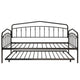 Fea Twin Size Daybed with Pull Out Twin Trundle | Black Metal Frame