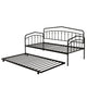 Fea Twin Size Daybed with Pull Out Twin Trundle | Black Metal Frame