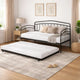 Fea Twin Size Daybed with Pull Out Twin Trundle | Black Metal Frame