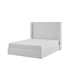 Cery King Size Bed with High Wingback Headboard | White Velvet Upholstery