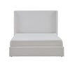Cery King Size Bed with High Wingback Headboard | White Velvet Upholstery