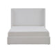 Cery King Size Bed with High Wingback Headboard | White Velvet Upholstery