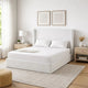 Cery King Size Bed with High Wingback Headboard | White Velvet Upholstery