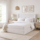 Cery King Size Bed with High Wingback Headboard | White Velvet Upholstery