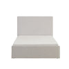 Zely Queen Size Bed with Tall Headboard | Textured Ivory Upholstery