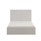 Zely Queen Size Bed with Tall Headboard | Textured Ivory Upholstery