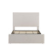 Zely Queen Size Bed with Tall Headboard | Textured Ivory Upholstery