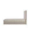 Zely Queen Size Bed with Tall Headboard | Textured Ivory Upholstery