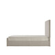 Zely Queen Size Bed with Tall Headboard | Textured Ivory Upholstery