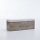 Sely Bench with Flip Top Storage | 46" Padded Ivory Seat | Light Gray