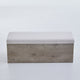 Sely Bench with Flip Top Storage | 46" Padded Ivory Seat | Light Gray