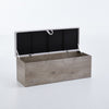 Sely Bench with Flip Top Storage | 46" Padded Ivory Seat | Light Gray