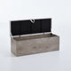 Sely Bench with Flip Top Storage | 46" Padded Ivory Seat | Light Gray