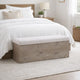 Sely Bench with Flip Top Storage | 46" Padded Ivory Seat | Light Gray