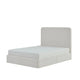 Welz Queen Size Bed with Tall Headboard | Pearl White Chenille Upholstery