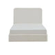 Welz Queen Size Bed with Tall Headboard | Pearl White Chenille Upholstery