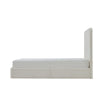 Welz Queen Size Bed with Tall Headboard | Pearl White Chenille Upholstery