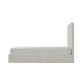 Welz Queen Size Bed with Tall Headboard | Pearl White Chenille Upholstery