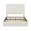 Welz Queen Size Bed with Tall Headboard | Pearl White Chenille Upholstery
