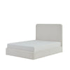 Welz King Size Bed with Tall Headboard | Pearl White Chenille Upholstery
