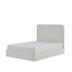 Welz King Size Bed with Tall Headboard | Pearl White Chenille Upholstery