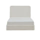 Welz King Size Bed with Tall Headboard | Pearl White Chenille Upholstery