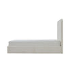 Welz King Size Bed with Tall Headboard | Pearl White Chenille Upholstery