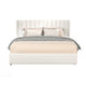 Deny Queen Size Bed | 2 Drawers | Channel Tufted Ivory Boucle Upholstery