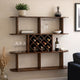 Wall Mounted Bar 3 Tier Bottle Wine Rack w Glass Holder | Walnut Brown