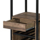 Nery Wine Rack with 1 Drawer & 3 Shelves | 69" | Weathered Oak Brown