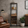 Nery Wine Rack with 1 Drawer & 3 Shelves | 69" | Weathered Oak Brown