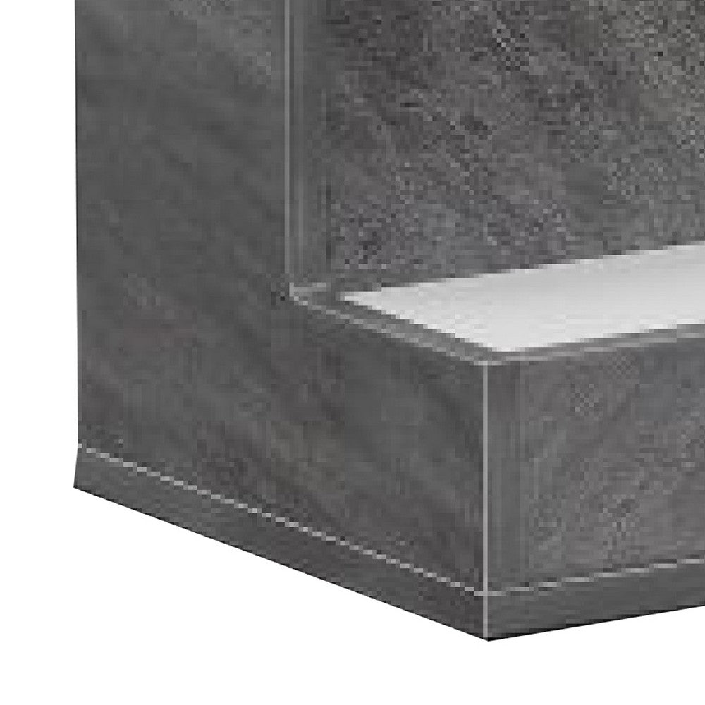 Bar Bottle Display Shelf with LED Remote Control | 20" | Gray Wood