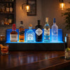 Bar Bottle Display Shelf with LED Remote Control | 20" | Gray Wood