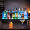 Bar Bottle Display Shelf with LED Remote Control | 20" | Gray Wood