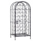 Homy Wine Rack Cabinet with Lock | Holds 35 Bottles | Black Wrought Iron