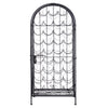 Homy Wine Rack Cabinet with Lock | Holds 35 Bottles | Black Wrought Iron