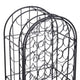 Homy Wine Rack Cabinet with Lock | Holds 35 Bottles | Black Wrought Iron