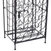 Homy Wine Rack Cabinet with Lock | Holds 35 Bottles | Black Wrought Iron
