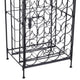 Homy Wine Rack Cabinet with Lock | Holds 35 Bottles | Black Wrought Iron