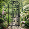 Homy Wine Rack Cabinet with Lock | Holds 35 Bottles | Black Wrought Iron