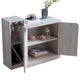 Wine Bottle Display Bar Cabinet | Holds 4 Bottles | Oak White Wood Finish