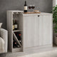 Wine Bottle Display Bar Cabinet | Holds 4 Bottles | Oak White Wood Finish