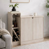 Wine Bottle Display Bar Cabinet | Holds 4 Bottles | Oak White Wood Finish